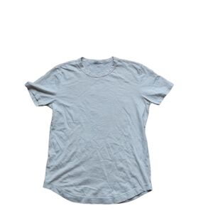 New Buck Mason Curved Hem Crew Tee – Light Sage | USA Made Size Small